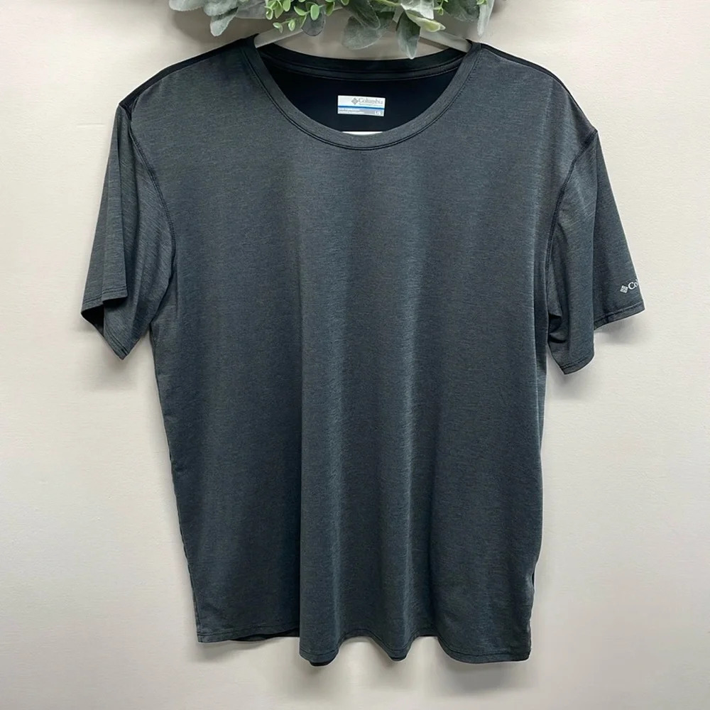 Columbia Spring Ave II Short Sleeve Shirt Gray Black Colorblock L